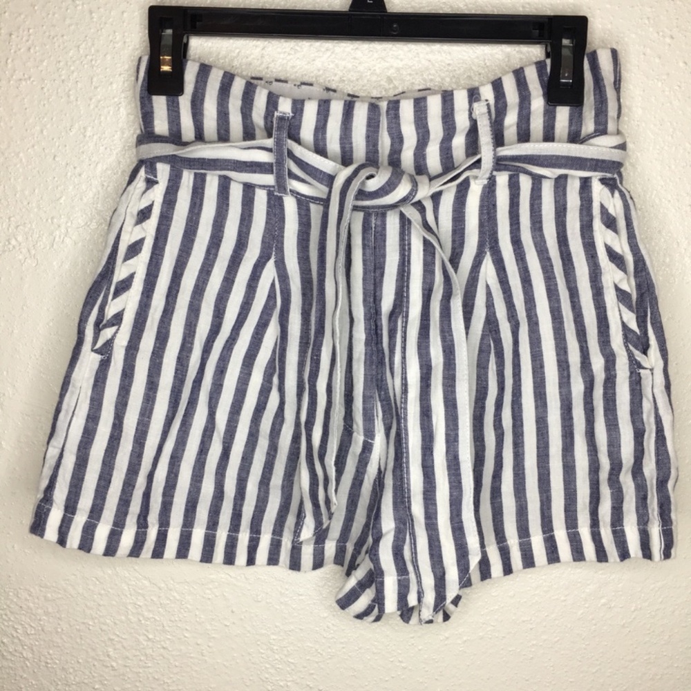 Cynthia Rowley Linen Striped Shorts 2
